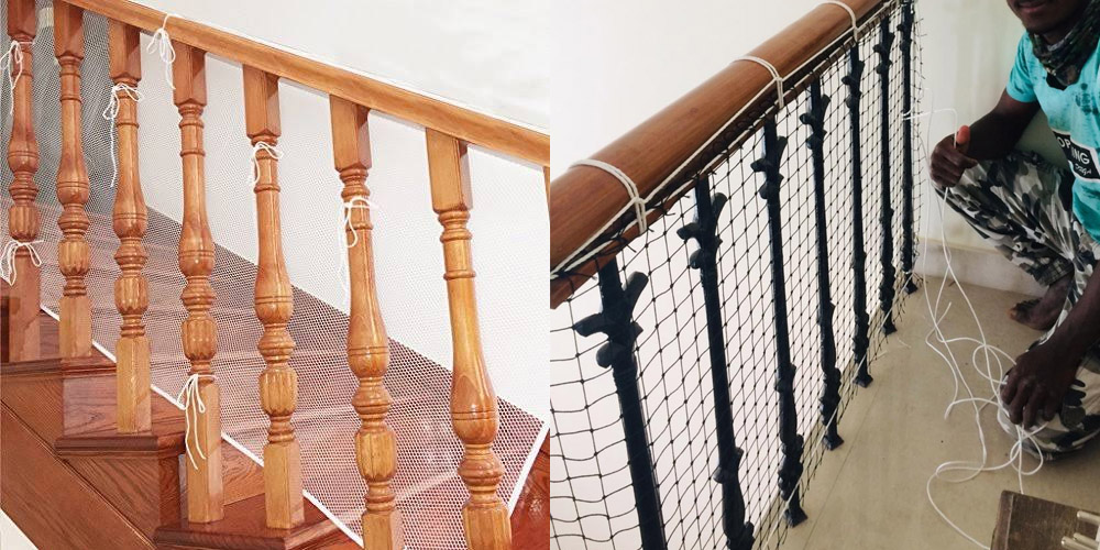 Staircase Safety Nets In Bangalore | Call 9900007643 for Stair Kids Protection